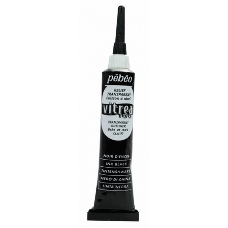 Contur decorativ Vitrea 160 Pebeo, negru, 66 ink black
