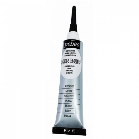 Contur vitraliu Vitrail Cerne Relief Pebeo, 20 ml, Silver 774000