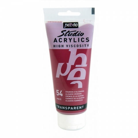 Culori acrilice Studio High Viscosity, Pebeo, 100ml, Alisarin Crimson 54