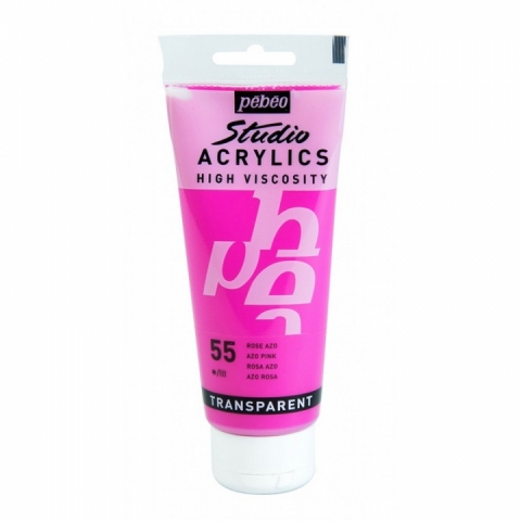 Culori acrilice Studio High Viscosity, Pebeo, 100ml, Azo Pink 55