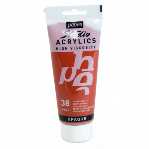 Culori acrilice Studio High Viscosity, Pebeo, 100ml, Burnt Sienna 38