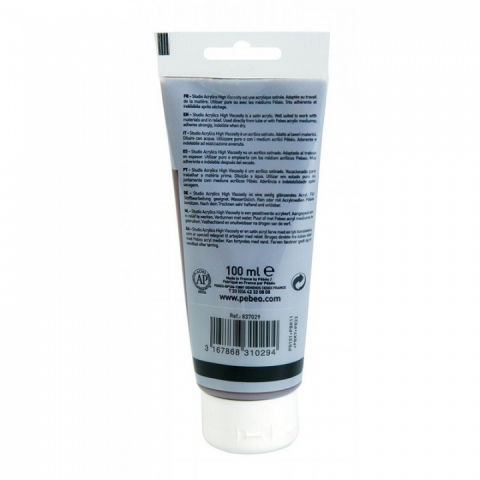 Culori acrilice Studio High Viscosity, Pebeo, 100ml, Burnt Umber 29
