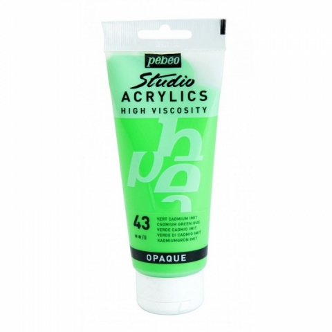 Culori acrilice Studio High Viscosity, Pebeo, 100ml, Cadmium Green 43