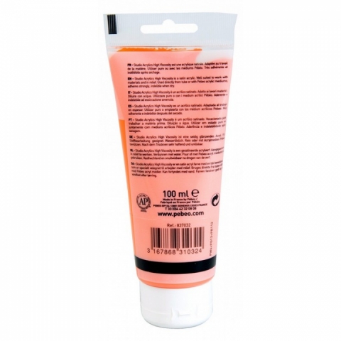 Culori acrilice Studio High Viscosity, Pebeo, 100ml, Cadmium Orange 32