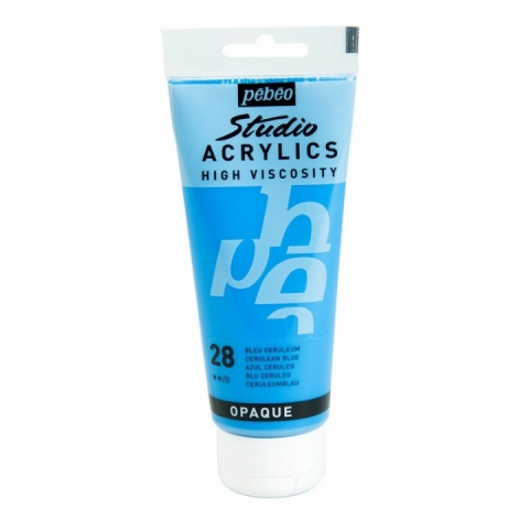 Culori acrilice Studio High Viscosity, Pebeo, 100ml, Cerulean Blue 28