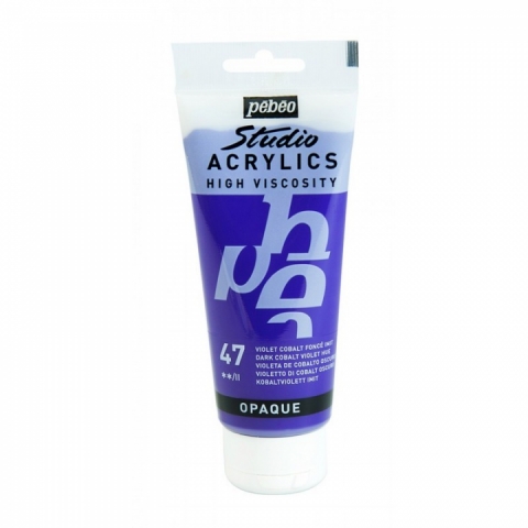 Culori acrilice Studio High Viscosity, Pebeo, 100ml, Dark Cobalt Violet Hue 47