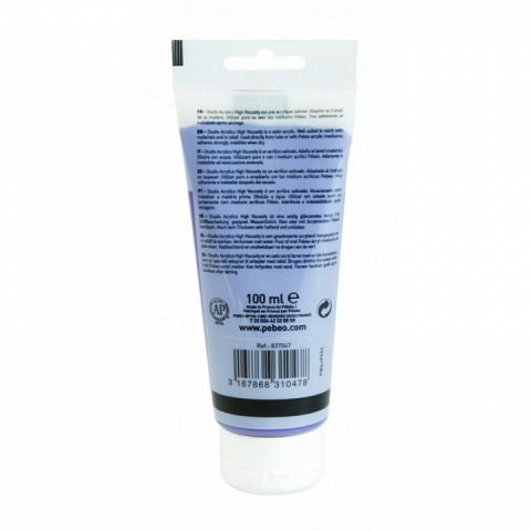 Culori acrilice Studio High Viscosity, Pebeo, 100ml, Dark Cobalt Violet Hue 47