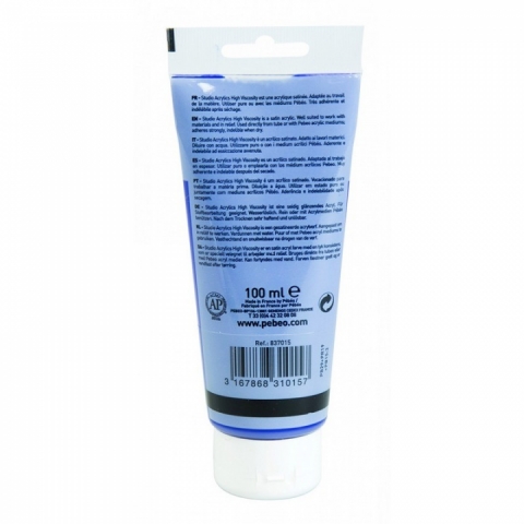 Culori acrilice Studio High Viscosity, Pebeo, 100ml, Dark Ultramarin 15