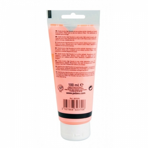 Culori acrilice Studio High Viscosity, Pebeo, 100ml, Fluorescent Orange 370