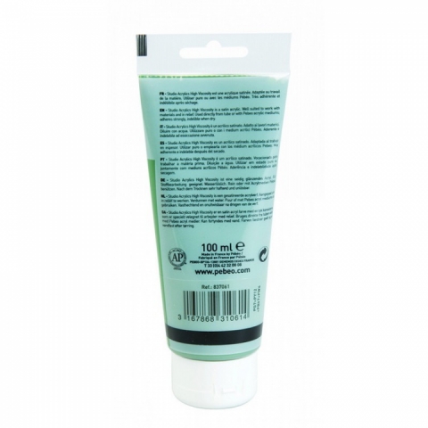 Culori acrilice Studio High Viscosity, Pebeo, 100ml, Green Earth 61