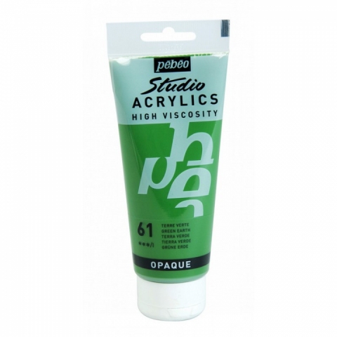 Culori acrilice Studio High Viscosity, Pebeo, 100ml, Green Earth 61