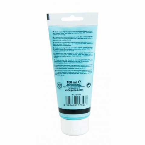 Culori acrilice Studio High Viscosity, Pebeo, 100ml, Iridescent Blue Green 357
