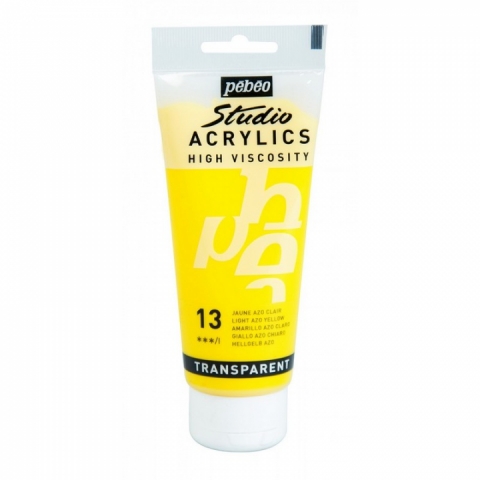 Culori acrilice Studio High Viscosity, Pebeo, 100ml, Light Yellow Azo 13
