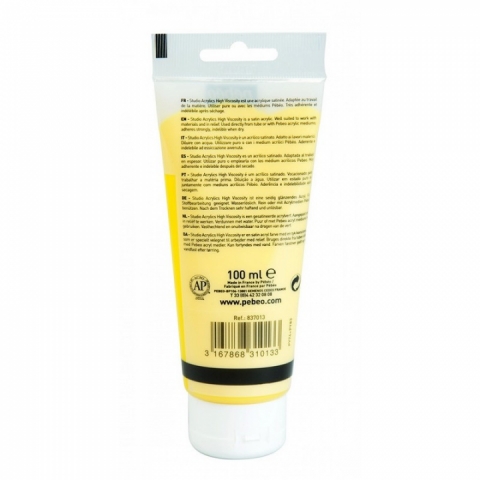 Culori acrilice Studio High Viscosity, Pebeo, 100ml, Light Yellow Azo 13