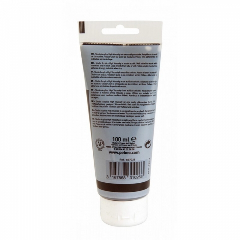 Culori acrilice Studio High Viscosity, Pebeo, 100ml, Mars Black 26