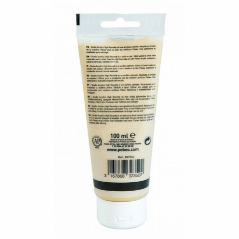 Culori acrilice Studio High Viscosity, Pebeo, 100ml, Metallic Gold 352
