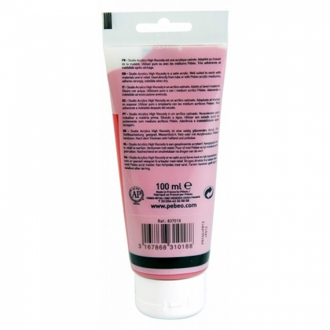 Culori acrilice Studio High Viscosity, Pebeo, 100ml, Naphtol Carmine 18