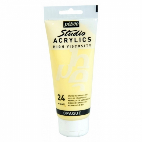 Culori acrilice Studio High Viscosity, Pebeo, 100ml, Naples Yellow 24
