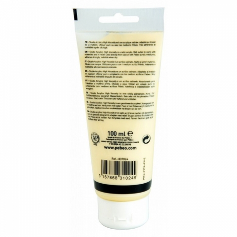 Culori acrilice Studio High Viscosity, Pebeo, 100ml, Naples Yellow 24