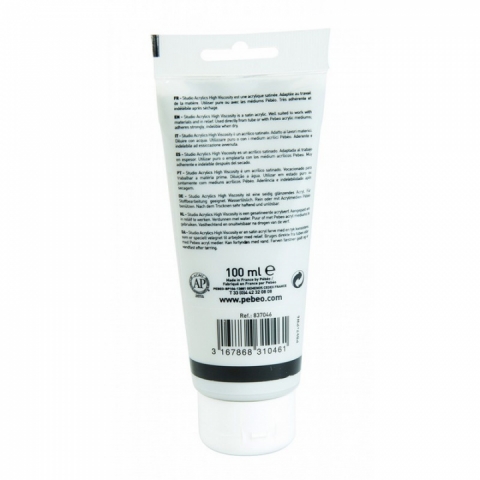 Culori acrilice Studio High Viscosity, Pebeo, 100ml, Natural Grey 46