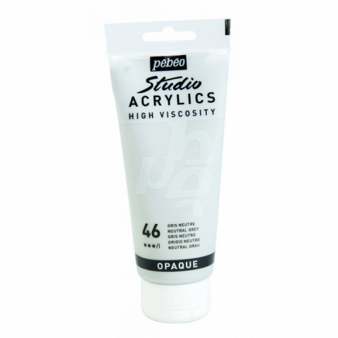 Culori acrilice Studio High Viscosity, Pebeo, 100ml, Natural Grey 46