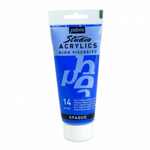 Culori acrilice Studio High Viscosity, Pebeo, 100ml, Opaque Cobalt Blue Hue 14