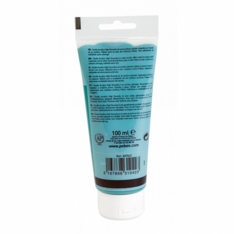 Culori acrilice Studio High Viscosity, Pebeo, 100ml, Phtalocyanine Green 42