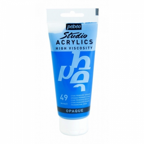 Culori acrilice Studio High Viscosity, Pebeo, 100ml, Primary Cyan 49