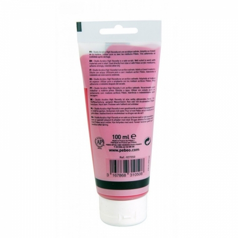 Culori acrilice Studio High Viscosity, Pebeo, 100ml, Primary Magenta 50