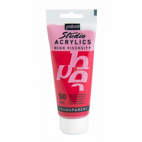 Culori acrilice Studio High Viscosity, Pebeo, 100ml, Primary Magenta 50