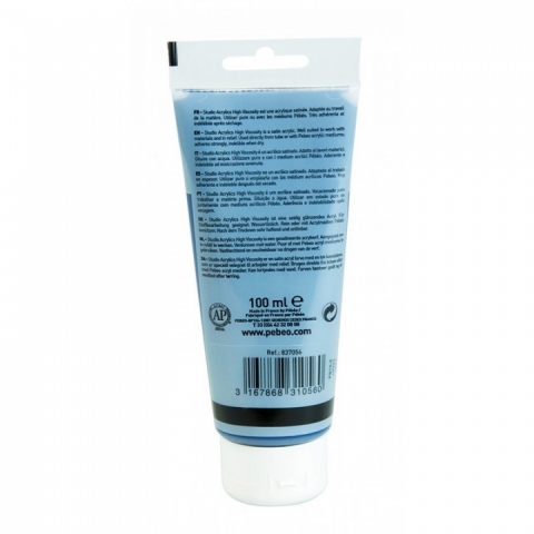 Culori acrilice Studio High Viscosity, Pebeo, 100ml, Prussian Blue 56