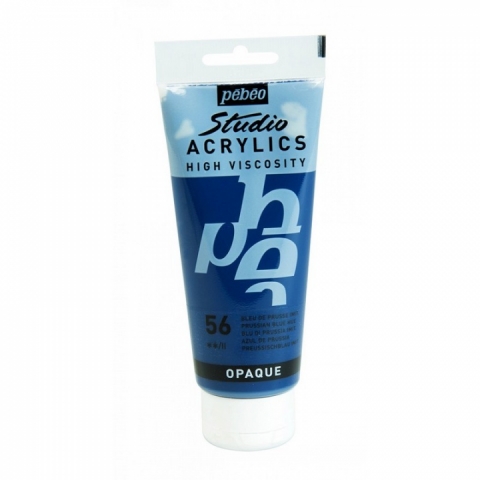 Culori acrilice Studio High Viscosity, Pebeo, 100ml, Prussian Blue 56