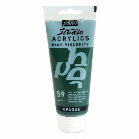 Culori acrilice Studio High Viscosity, Pebeo, 100ml, Sap Green 59