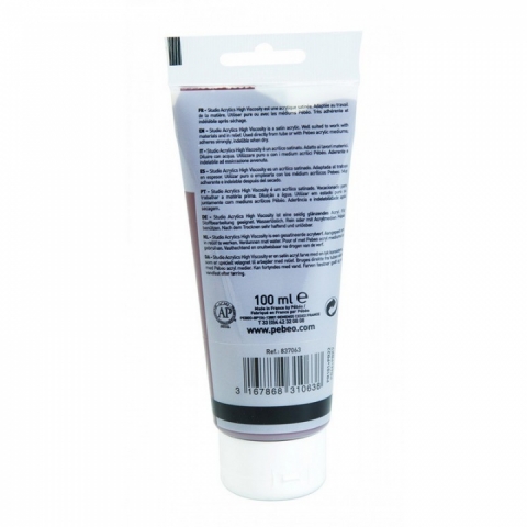 Culori acrilice Studio High Viscosity, Pebeo, 100ml, Terra Rosa 63