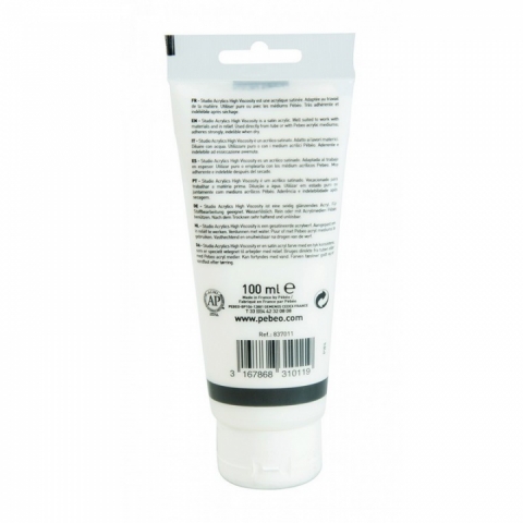 Culori acrilice Studio High Viscosity, Pebeo, 100ml, Titanium white 11