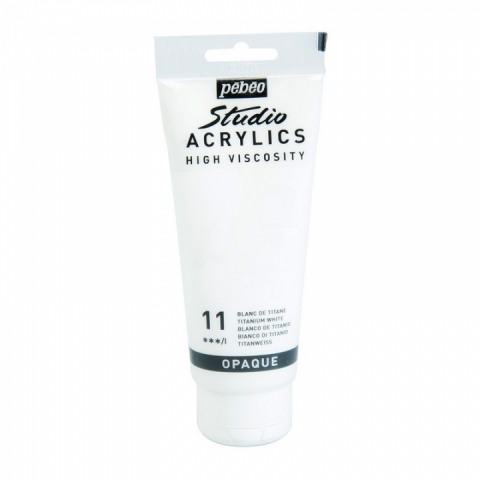 Culori acrilice Studio High Viscosity, Pebeo, 100ml, Titanium white 11