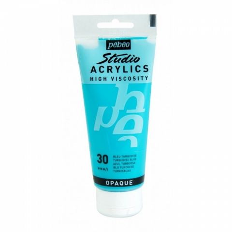 Culori acrilice Studio High Viscosity, Pebeo, 100ml, Turqoise Blue 30
