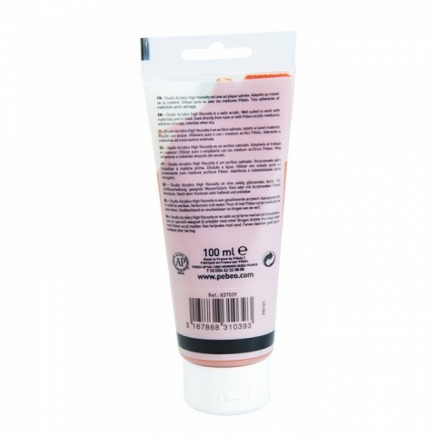 Culori acrilice Studio High Viscosity, Pebeo, 100ml, Venice Red 39