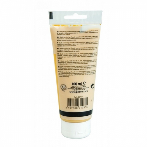 Culori acrilice Studio High Viscosity, Pebeo, 100ml, Venice Yellow 35