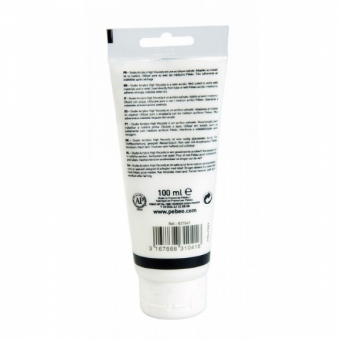 Culori acrilice Studio High Viscosity, Pebeo, 100ml, Vivid White 41