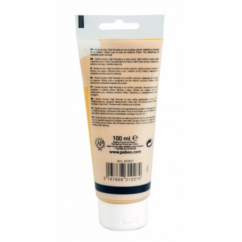 Culori acrilice Studio High Viscosity, Pebeo, 100ml, Yellow Ochre 27
