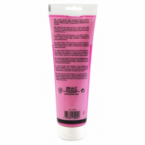Culori acrilice Studio High Viscosity, Pebeo, 250ml, Azo Pink 55