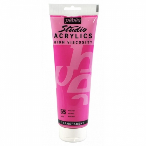 Culori acrilice Studio High Viscosity, Pebeo, 250ml, Azo Pink 55