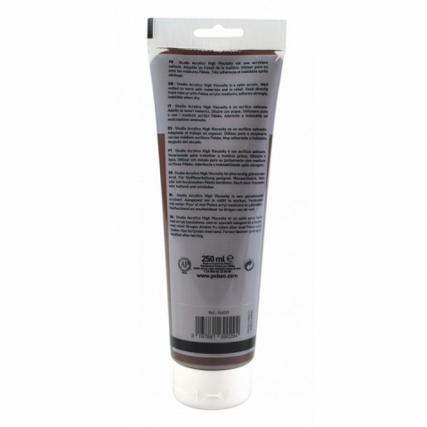 Culori acrilice Studio High Viscosity, Pebeo, 250ml, Burnt Umber 29