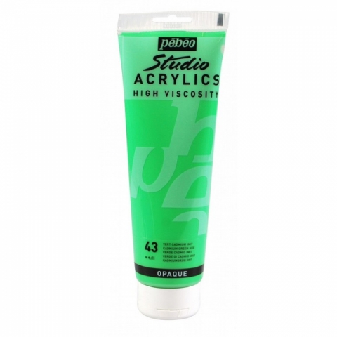 Culori acrilice Studio High Viscosity, Pebeo, 250ml, Cadmium Green 43