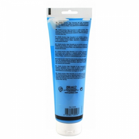 Culori acrilice Studio High Viscosity, Pebeo, 250ml, Cerulean Blue 28