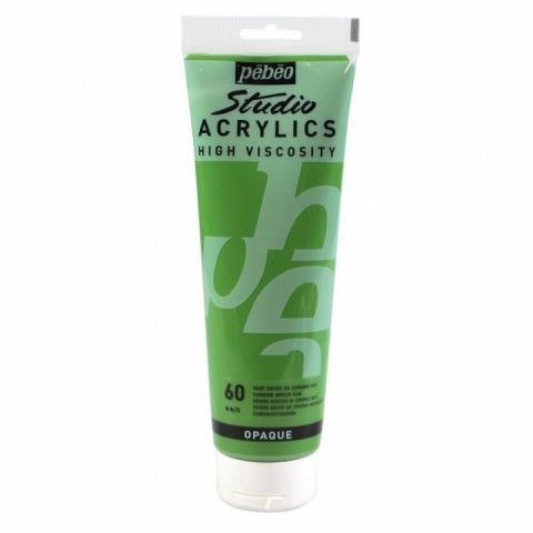 Culori acrilice Studio High Viscosity, Pebeo, 250ml, Chrome Green 60