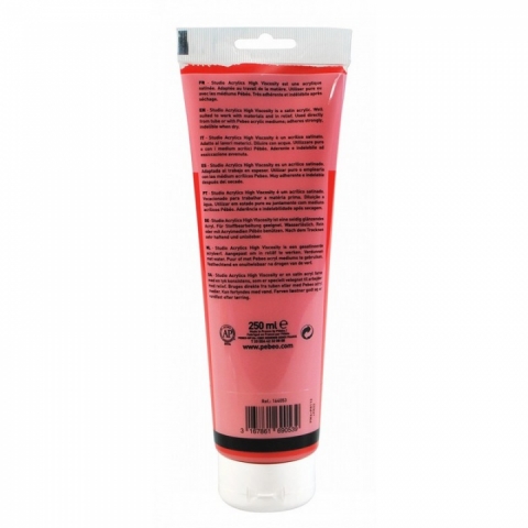 Culori acrilice Studio High Viscosity, Pebeo, 250ml, Dark Cadmium Red 53