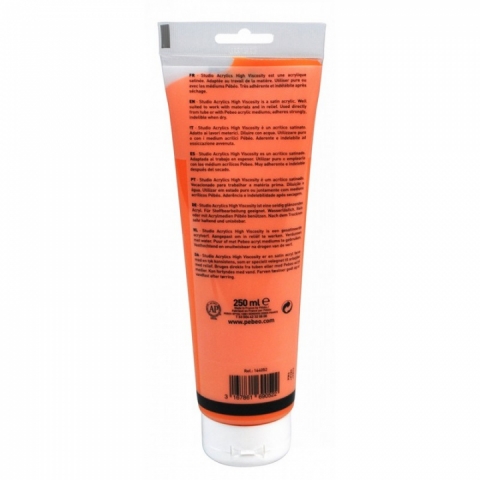 Culori acrilice Studio High Viscosity, Pebeo, 250ml, Dark Cadmium Yellow Hue 52
