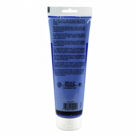 Culori acrilice Studio High Viscosity, Pebeo, 250ml, Dark Ultramarin 15